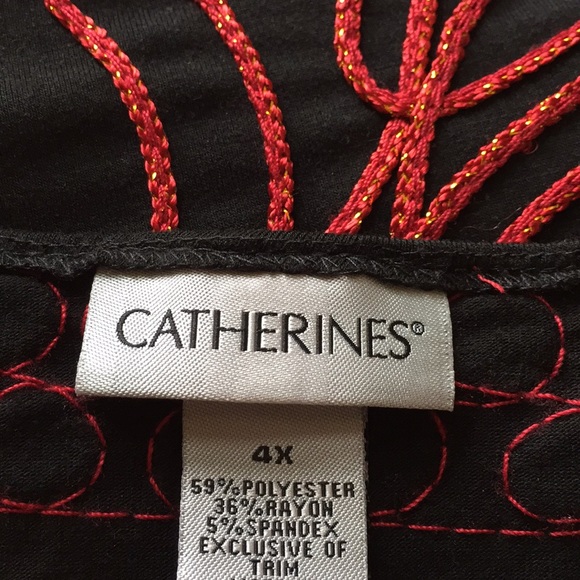 Catherines plus stretchy jacket red/gold embroider - Picture 4 of 8